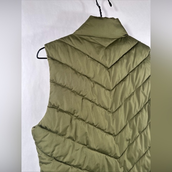 GAP Warmest Puffer Vest Women Small Hunter Green Full Zip Pockets - Picture 6 of 7
